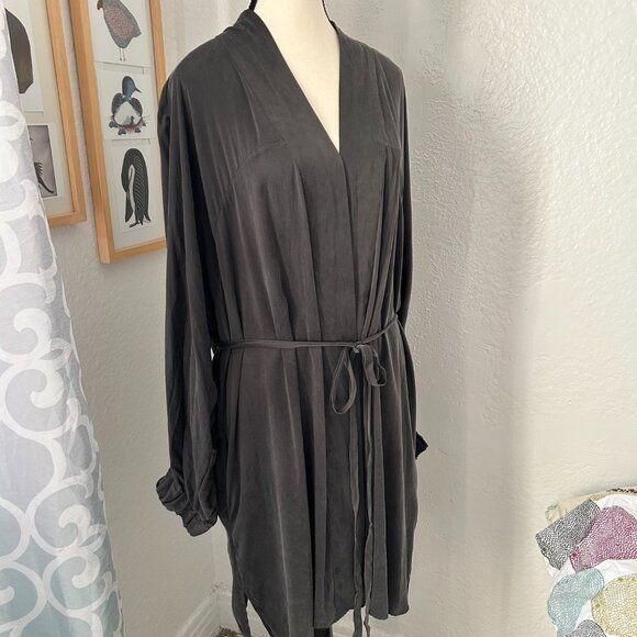 Lunya washable mulberry silk robe gray size large / xlarge - Picture 6 of 15